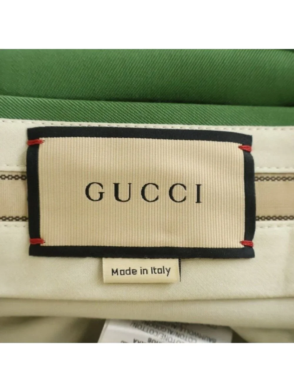 Gucci Pleated Straight Pants Trousers Wool Green